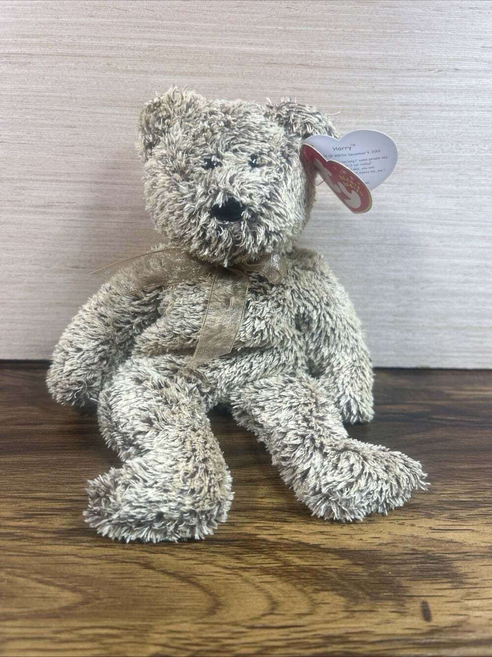 TY Beanie Babies HARRY The Bear With RARE 2001 Tag - New - Mint